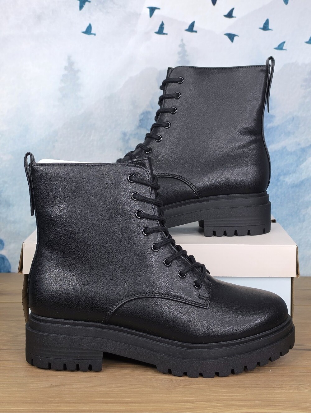 SO Meela Lace Up Combat Boots Black Women's Size 9 NEW
